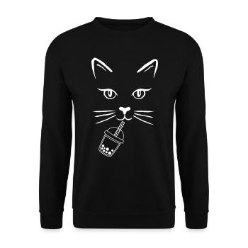 Bubble Tea Boba BubbleTea Kawaii Japan Tea Kpop - Unisex Sweatshirt - black - Front - Alina (178cm) & Michal (187cm)