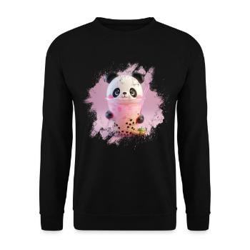 Bubble Tea Boba BubbleTea Kawaii Japan Tea Kpop - Unisex Sweatshirt - black - Front - Alina (178cm) & Michal (187cm)