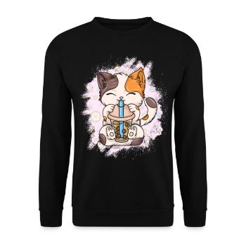 Bubble Tea Boba BubbleTea Kawaii Japan Tea Kpop - Unisex Sweatshirt - black - Front - Alina (178cm) & Michal (187cm)
