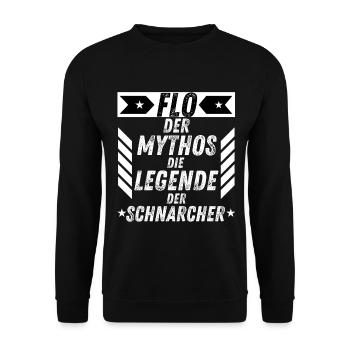 FLO Der Mythos Legende Schnarcher Humor - Unisex Pullover - Schwarz - Vorne - Alina (178cm) & Michal (187cm)