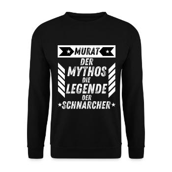 Murat Der Mythos Die Legende für Männer - Unisex Pullover - Schwarz - Vorne - Alina (178cm) & Michal (187cm)