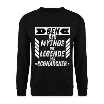 Ben Der Mythos Die Legende Schnarcher männer - Unisex Pullover - Schwarz - Vorne - Alina (178cm) & Michal (187cm)