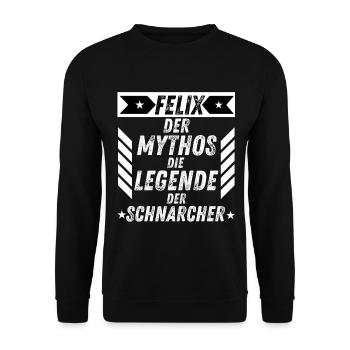 Felix Der Mythos Die Legende der Schnarcher Herren - Unisex Pullover - Schwarz - Vorne - Alina (178cm) & Michal (187cm)