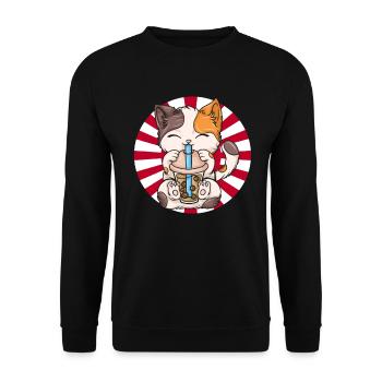 Bubble Tea Boba BubbleTea Kawaii Japan Tea Kpop - Unisex Sweatshirt - black - Front - Alina (178cm) & Michal (187cm)