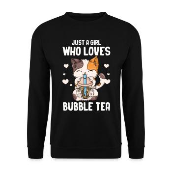 Bubble Tea Boba BubbleTea Kawaii Japan Tea Kpop - Unisex Sweatshirt - black - Front - Alina (178cm) & Michal (187cm)