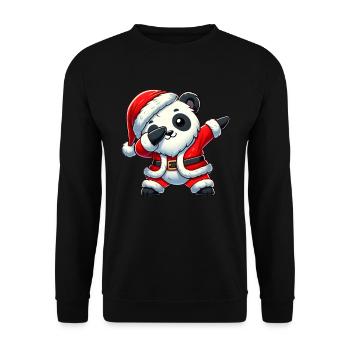 Weihnachten Panda Santa Lustig Panda Liebhaber - Unisex Pullover - Schwarz - Vorne - Alina (178cm) & Michal (187cm)
