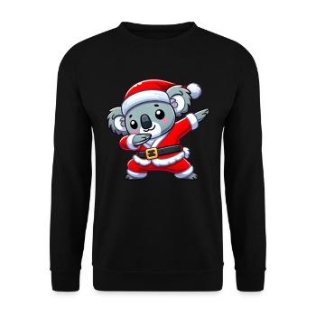 Weihnachten Koala Santa Lustig Koala Liebhaber - Unisex Pullover - Schwarz - Vorne - Alina (178cm) & Michal (187cm)