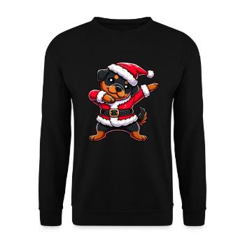 Christmas Rottweiler Santa Funny Rottweiler Dog - Unisex Sweatshirt - black - Front - Alina (178cm) & Michal (187cm)