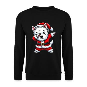 Christmas Westie West Highland Terrier Dog - Unisex Sweatshirt - black - Front - Alina (178cm) & Michal (187cm)