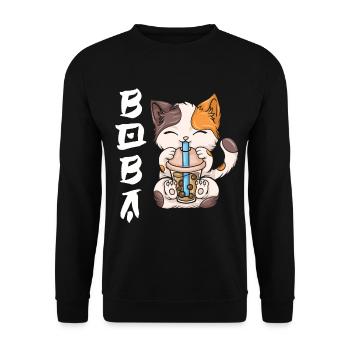 Bubble Tea Boba BubbleTea Kawaii Japan Tea Kpop - Unisex Sweatshirt - black - Front - Alina (178cm) & Michal (187cm)