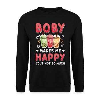 Bubble Tea Boba BubbleTea Kawaii Japan Tea Kpop - Unisex Sweatshirt - black - Front - Alina (178cm) & Michal (187cm)