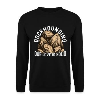 Rockhounding Our Love Is Solid Fossil Collector - Unisex Pullover - Schwarz - Vorne - Alina (178cm) & Michal (187cm)