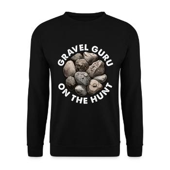 Rockhounding Gravel Guru À la Chasse Minéralogiste - Sweat-shirt Unisexe - noir - Devant - Alina (178cm) & Michal (187cm)