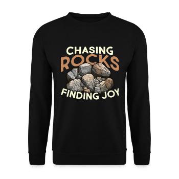 Rockhounding À la poursuite des rochers Trouver la joie Géologue - Sweat-shirt Unisexe - noir - Devant - Alina (178cm) & Michal (187cm)