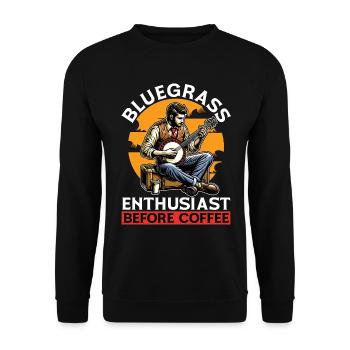 Bluegrass Enthusiast Before Musician Coffee Lover - Unisex Sweatshirt - black - Front - Alina (178cm) & Michal (187cm)
