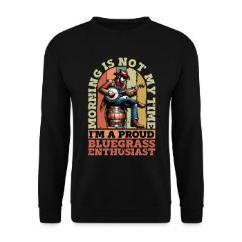 Bluegrass Music Morning Is Not My Time Musician - Unisex Sweatshirt - black - Front - Alina (178cm) & Michal (187cm)