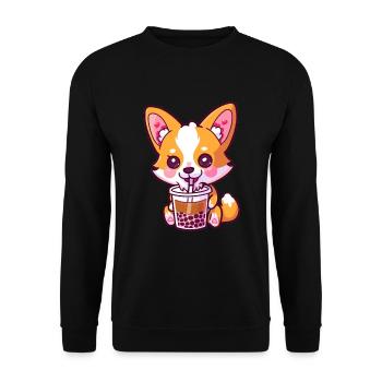 Bubble Tea Boba BubbleTea Kawaii Japan Tea Kpop - Unisex Sweatshirt - black - Front - Alina (178cm) & Michal (187cm)