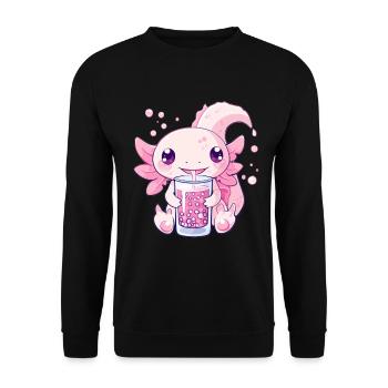 Bubble Tea Boba BubbleTea Kawaii Japan Tea Kpop - Unisex Pullover - Schwarz - Vorne - Alina (178cm) & Michal (187cm)