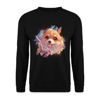 Bubble Tea Boba BubbleTea Kawaii Japan Tea Kpop - Unisex Sweatshirt - black - Front - Alina (178cm) & Michal (187cm)