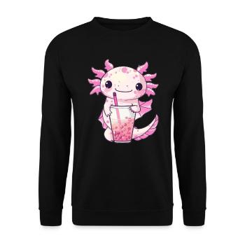 Thé à bulles Boba BubbleTea Kawaii Japan Tea Kpop - Sweat-shirt Unisexe - noir - Devant - Alina (178cm) & Michal (187cm)