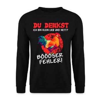 Poulet Tshirt Drôle Drôle Humour Sarcasme Bureau - Sweat-shirt Unisexe - noir - Devant - Alina (178cm) & Michal (187cm)