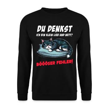 Chat Tshirt Drôle Drôle Humour Sarcasme Bureau - Sweat-shirt Unisexe - noir - Devant - Alina (178cm) & Michal (187cm)
