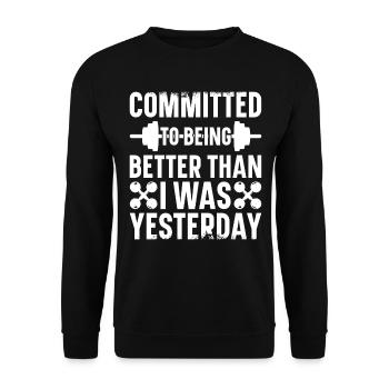 Entraîneur de fitness Haltérophilie GYM Musculation - Sweat-shirt Unisexe - noir - Devant - Alina (178cm) & Michal (187cm)