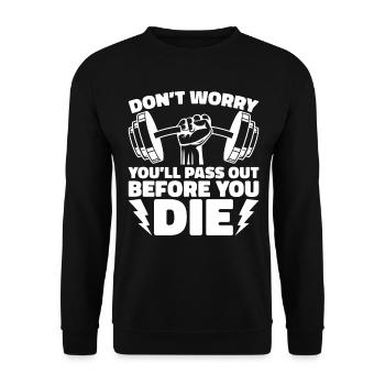 Entraîneur de fitness Haltérophilie GYM Musculation - Sweat-shirt Unisexe - noir - Devant - Alina (178cm) & Michal (187cm)