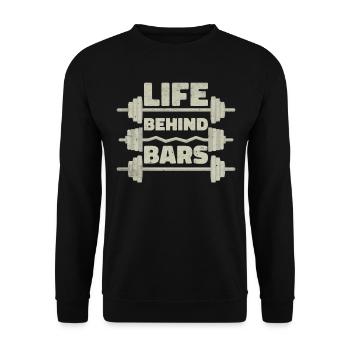 Fitness Trainer Gewichtheben GYM Bodybuilding - Unisex Pullover - Schwarz - Vorne - Alina (178cm) & Michal (187cm)