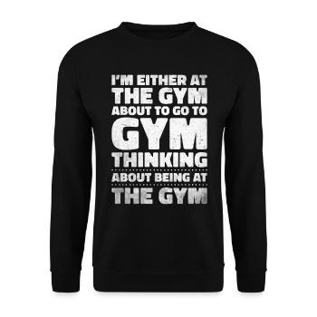 Fitness Trainer Gewichtheben GYM Bodybuilding - Unisex Pullover - Schwarz - Vorne - Alina (178cm) & Michal (187cm)