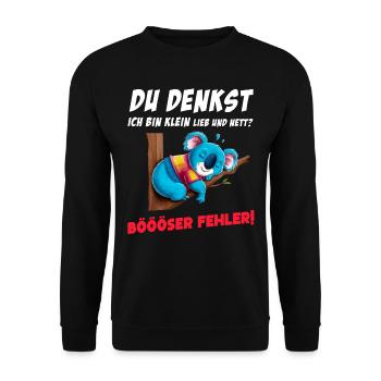 Koala Tshirt Drôle Drôle Humour Sarcasme Bureau - Sweat-shirt Unisexe - noir - Devant - Alina (178cm) & Michal (187cm)