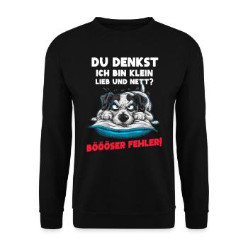 Chien Tshirt Drôle Drôle Humour Sarcasme Bureau - Sweat-shirt Unisexe - noir - Devant - Alina (178cm) & Michal (187cm)