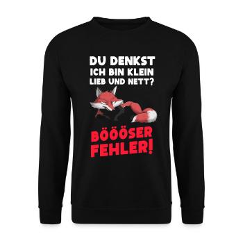 Fox Tshirt Funny Funny Humor Sarcasm Office - Unisex Sweatshirt - black - Front - Alina (178cm) & Michal (187cm)