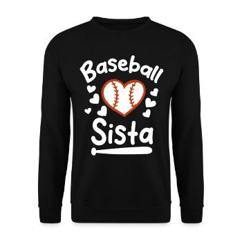 Baseball Sport Baseballspieler Pitcher Catcher USA - Unisex Pullover - Schwarz - Vorne - Alina (178cm) & Michal (187cm)