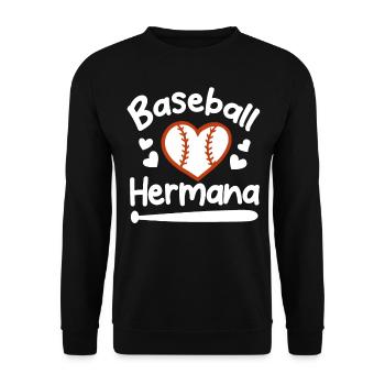 Baseball Sport Baseballspieler Pitcher Catcher USA - Unisex Pullover - Schwarz - Vorne - Alina (178cm) & Michal (187cm)