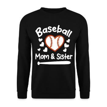 Baseball Sport Baseballspieler Pitcher Catcher USA - Unisex Pullover - Schwarz - Vorne - Alina (178cm) & Michal (187cm)