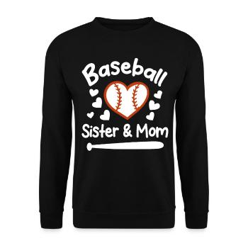 Baseball Sport Baseballspieler Pitcher Catcher USA - Unisex Pullover - Schwarz - Vorne - Alina (178cm) & Michal (187cm)
