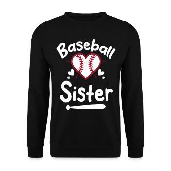 Baseball Sport Baseballspieler Pitcher Catcher USA - Unisex Pullover - Schwarz - Vorne - Alina (178cm) & Michal (187cm)