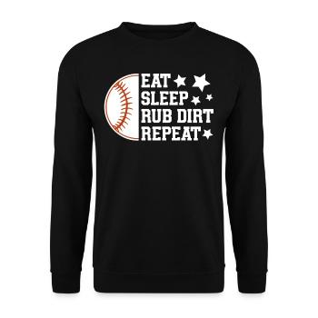 Baseball Sport Baseballspieler Pitcher Catcher USA - Unisex Pullover - Schwarz - Vorne - Alina (178cm) & Michal (187cm)