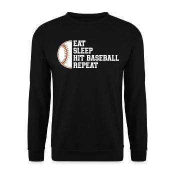 Baseball Sport Baseballspieler Pitcher Catcher USA - Unisex Pullover - Schwarz - Vorne - Alina (178cm) & Michal (187cm)