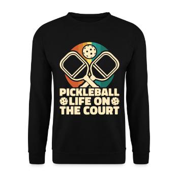 Joueur de Pickelball Pickelball Chauve-souris Pickelball - Sweat-shirt Unisexe - noir - Devant - Alina (178cm) & Michal (187cm)