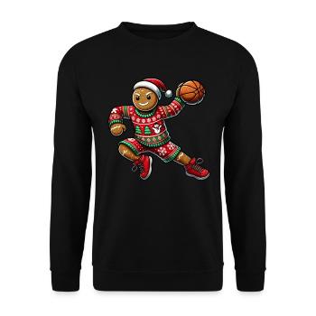 Basketball Weihnachten Basketball Ugly Christmas - Unisex Pullover - Schwarz - Vorne - Alina (178cm) & Michal (187cm)