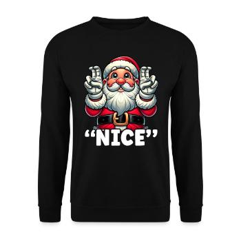 Christmas Cute List Santa Claus Naughty - Unisex Sweatshirt - black - Front - Alina (178cm) & Michal (187cm)