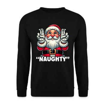 Christmas Cute List Santa Claus Naughty - Unisex Sweatshirt - black - Front - Alina (178cm) & Michal (187cm)