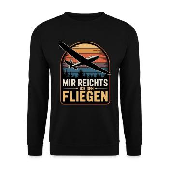 J’en ai assez, je vais voler, les pilotes, les planeurs, - Sweat-shirt Unisexe - noir - Devant - Alina (178cm) & Michal (187cm)
