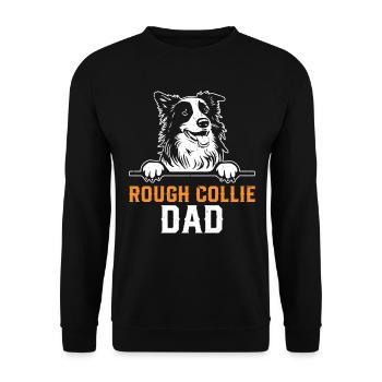 Rough Collie Papa Rough Collie Amoureux des chiens Daddy Roug - Sweat-shirt Unisexe - noir - Devant - Alina (178cm) & Michal (187cm)