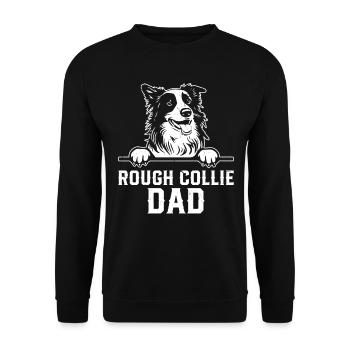 Rough Collie Daddy Rough Collie Dog Lover Rough Co - Unisex Sweatshirt - black - Front - Alina (178cm) & Michal (187cm)