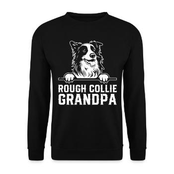 Rough Collie Grandpa Rough Collie Dog Lover - Unisex Sweatshirt - black - Front - Alina (178cm) & Michal (187cm)