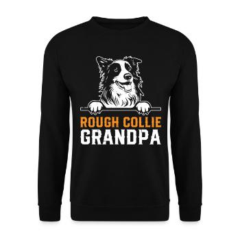 Rough Collie Amoureux des chiens Grand-père Rough Collie Grandp - Sweat-shirt Unisexe - noir - Devant - Alina (178cm) & Michal (187cm)