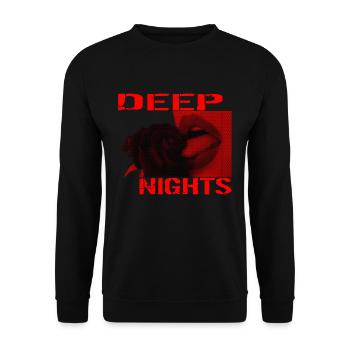 DEEP NIGHTS - Unisex Pullover - Schwarz - Vorne - Alina (178cm) & Michal (187cm)